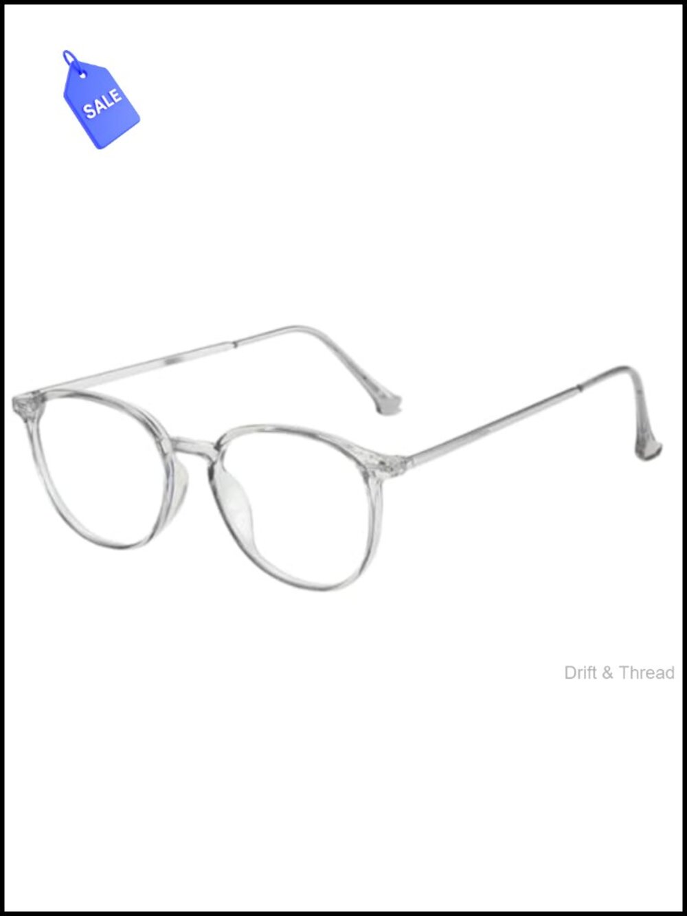 Round Blue Light Blocking Glasses Retro Lightweight TR90 Frame Anti Eyestrain